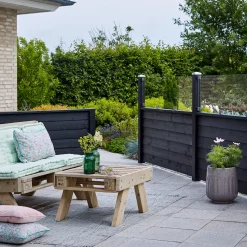 Hot Plus hærdet glaselement inkl sort glasliste 174 cm klar