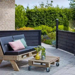 Hot Plus hærdet glaselement inkl sort glasliste 174 cm klar