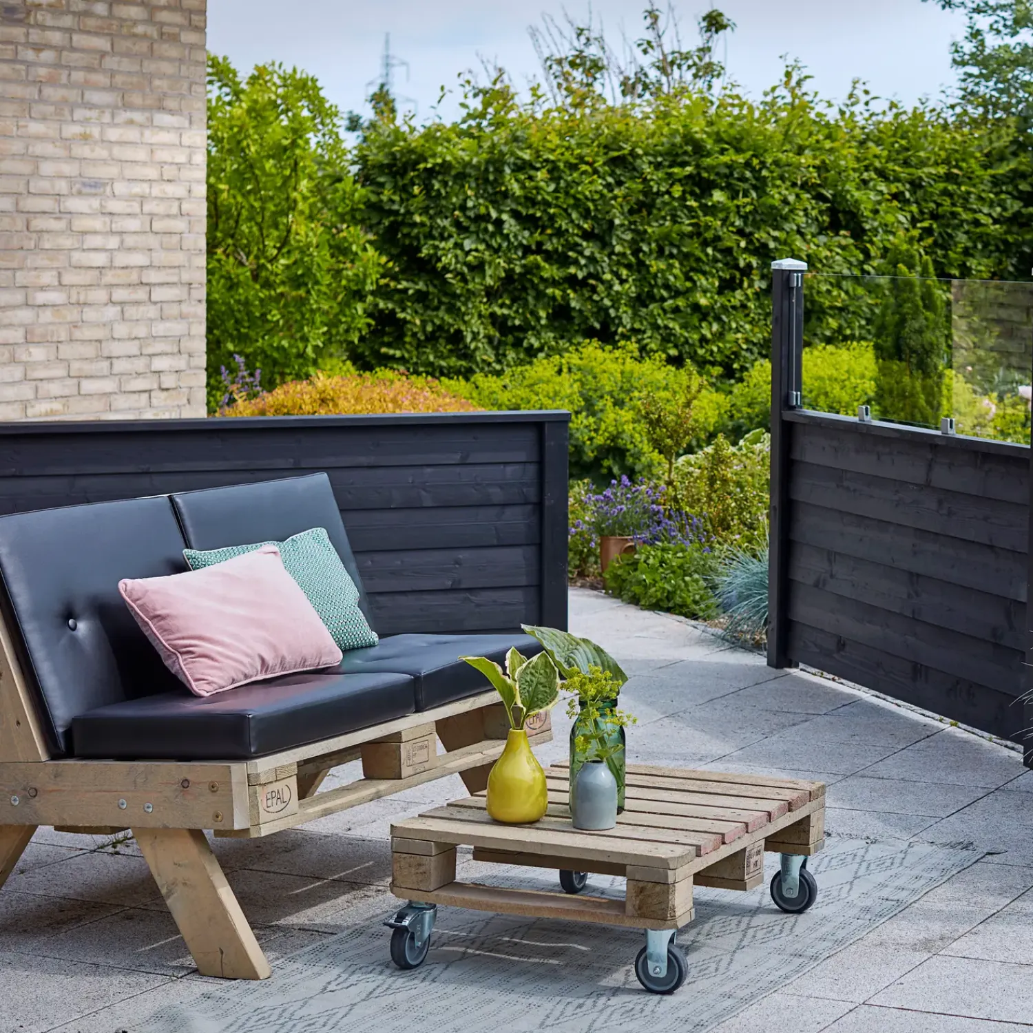 Hot Plus hærdet glaselement inkl sort glasliste 174 cm klar