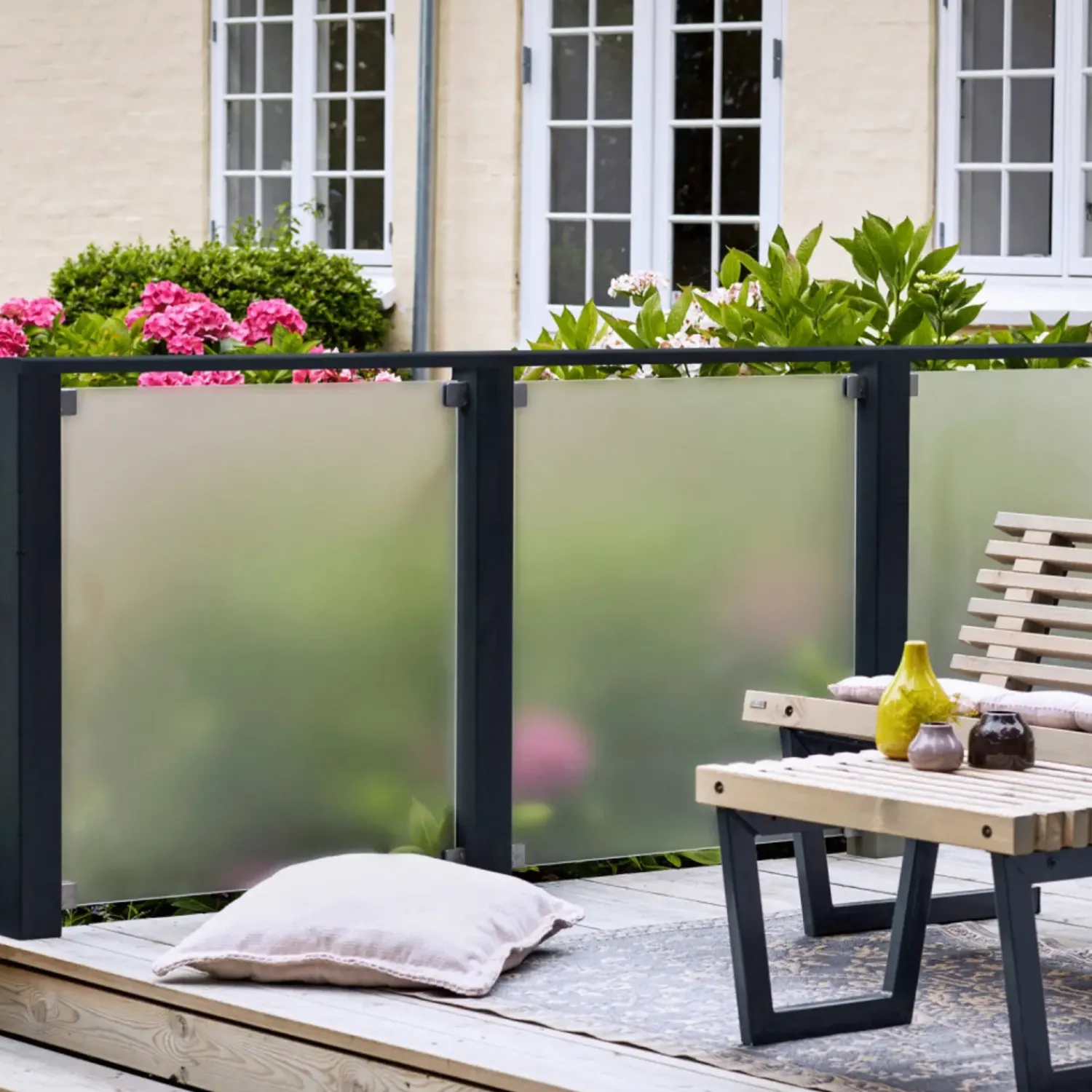 Hot Plus hærdet glaselement 86x91 cm frosted