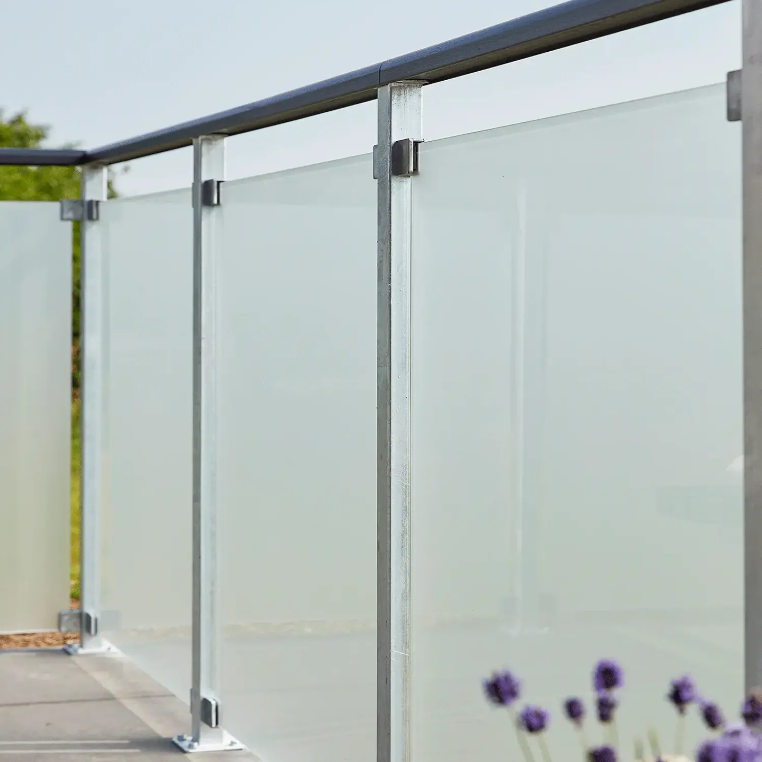 Hot Plus hærdet glaselement 86x91 cm frosted