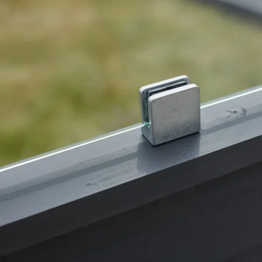 Plus Stål- Og Glashegn^Klink profilhegn m/glas 174x125 cm sort