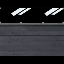 Plus Stolper Og Hegnspæle^krydsskåret profilstolpe m/1 spor 90x90 mmx længde 188 cm sort