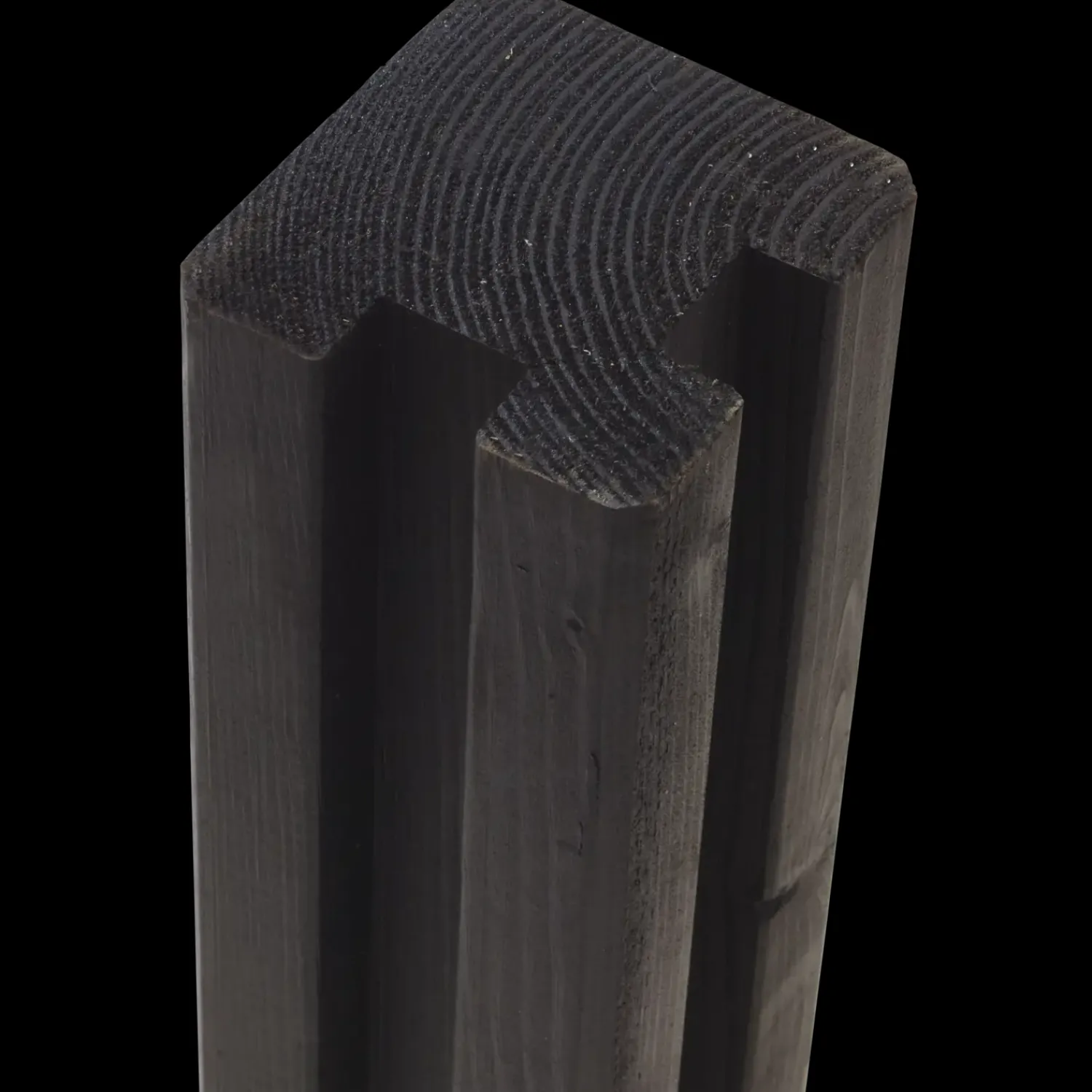 Plus Stolper Og Hegnspæle^krydsskåret profilstolpe hjørne m/2 spor 90x90 mmx længde 268 cm sort