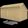 Redskabsskure I Træ^Plus Multi havehus 10,5 m² 2 moduler med dobbeltdør og lukket front