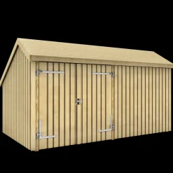 Redskabsskure I Træ^Plus Multi havehus 10,5 m² 2 moduler med dobbeltdør og lukket front