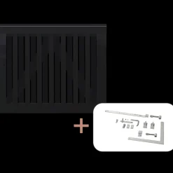 Plus Havelåger^Nagano enkeltlåge inkl. beslag 100x80 cm sort