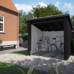 Redskabsskure I Træ^Plus Nordic cykelskur 5 m² modul 1 med åben front