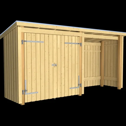 Hot Plus Nordic Multi havehus 4,7 m² 2 moduler med dobbeltdør og åben front