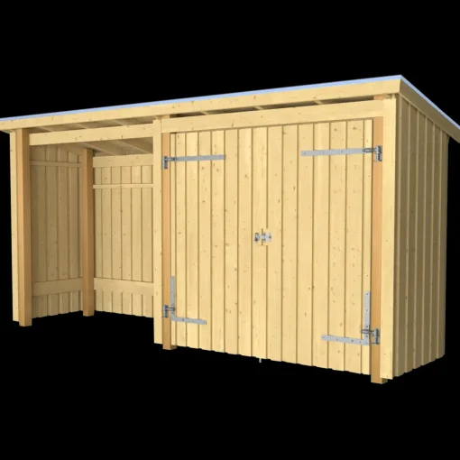 Hot Plus Nordic Multi havehus 4,7 m² 2 moduler med dobbeltdør og åben front