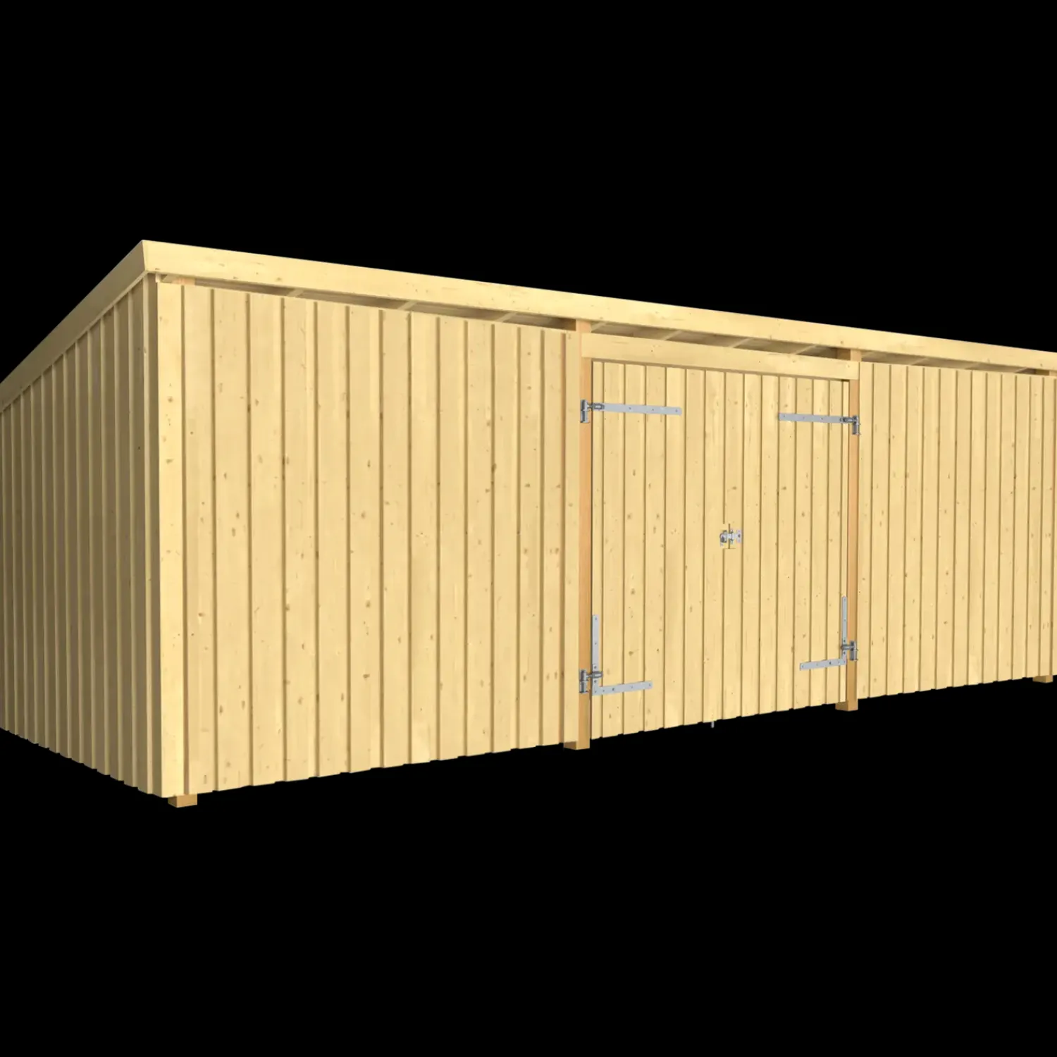 Plus Redskabsskure I Træ^Nordic Multi Havehus 14 m² 3 moduler m/dobbeltdør og lukket front