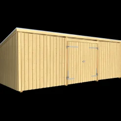 Plus Redskabsskure I Træ^Nordic Multi Havehus 14 m²  3 moduler m/dobbeltdør og lukket front  inkl. tagpap/alulister