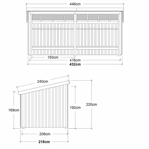 Clearance Plus Nordic Multi havehus 9,5 m² 2 moduler med åben front