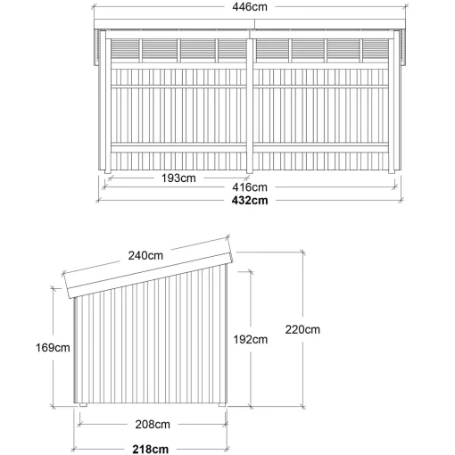 Clearance Plus Nordic Multi havehus 9,5 m² 2 moduler med åben front