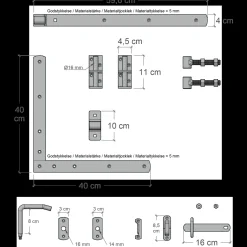 Plus Havelåger^Nostalgi enkeltlåge inkl. beslag 100x95 cm sort