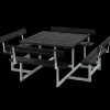 Sale Plus Picnic Bord/Bænkesæt m/4 ryglæn 224 cm RePlast Sort