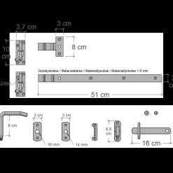 Online Plus Pil enkeltlåge inkl. beslag 90x140 cm
