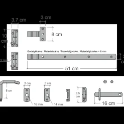 Online Plus Pil enkeltlåge inkl. beslag 90x140 cm