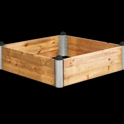 Clearance Plus PIPE højbed 140x140x36 cm lærketræ