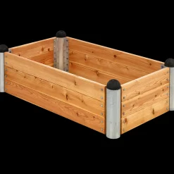 Clearance Plus PIPE højbed 140x140x36 cm lærketræ