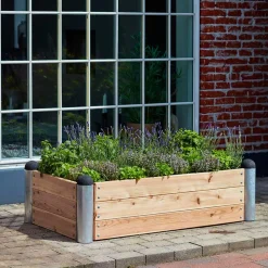 Clearance Plus PIPE højbed 140x140x36 cm lærketræ