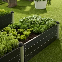 Plantekasser^Plus PIPE højbed 78x78x36 cm sort