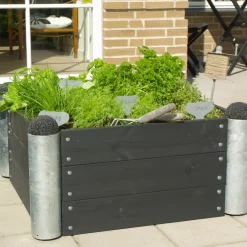 Plantekasser^Plus PIPE højbed 78x78x36 cm sort