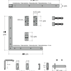 Plus Havelåger^Plank enkeltlåge inkl. beslag 100x163 cm trykimprægneret