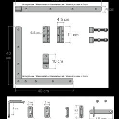Plus Havelåger^Plank enkeltlåge inkl. beslag 100x163 cm trykimprægneret