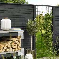 Plus Træhegn^Plank Profilhegn 174×166 cm Sort