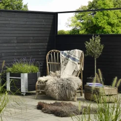 Plus Træhegn^Plank Profilhegn 174×166 cm Sort