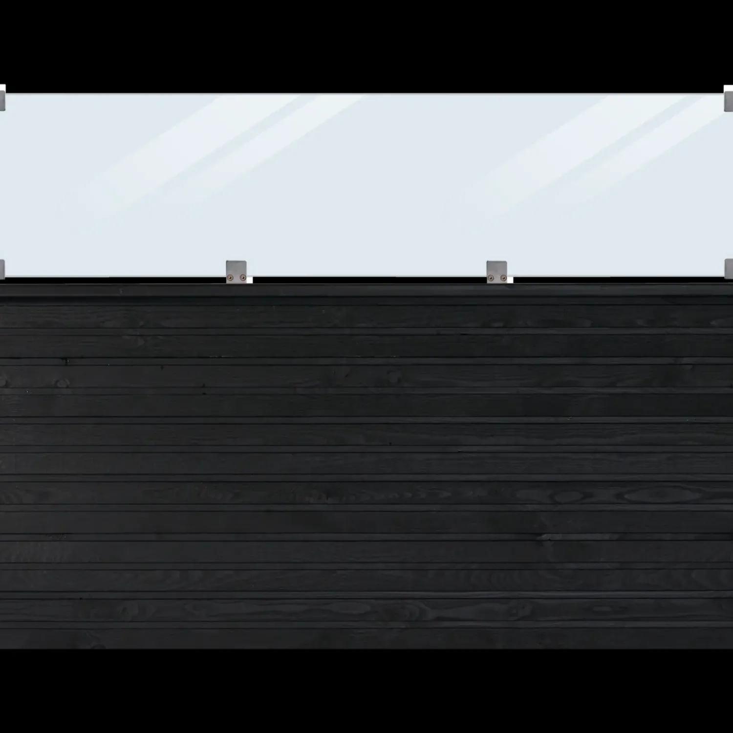 Outlet Plus Plank profilhegn inkl. glas 174x125 cm sort