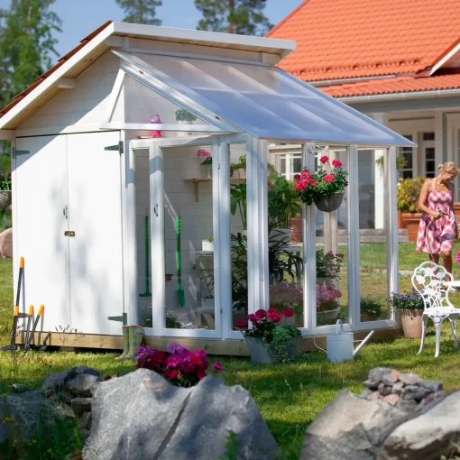 Plus Mellem Drivhuse 4-10 M²|Redskabsskure I Træ^redskabsrum/drivhus ubehandlet 6,6 m²