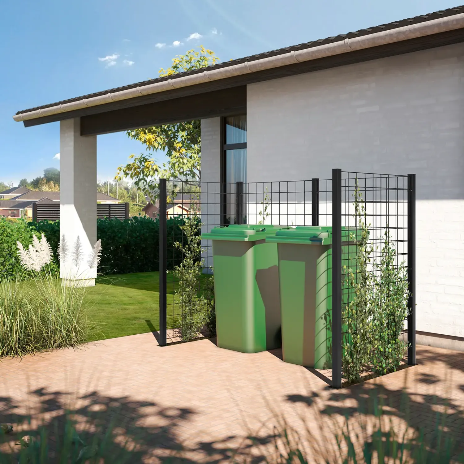 Outlet Plus renovationsskjul stålespalier 193,5x99x147 cm sort