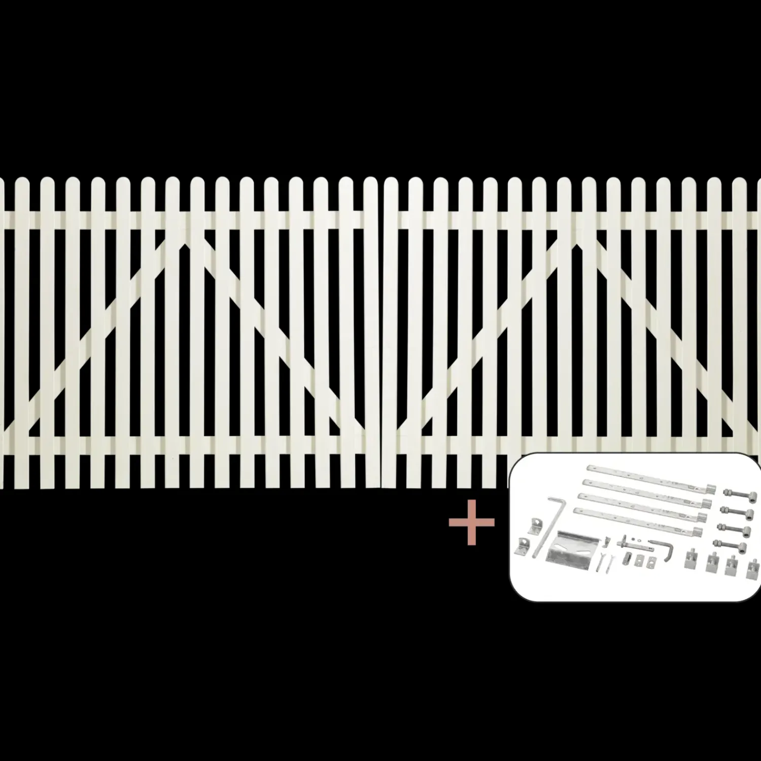 Hot Plus Retro dobbeltlåge inkl. beslag 300x80 cm hvid