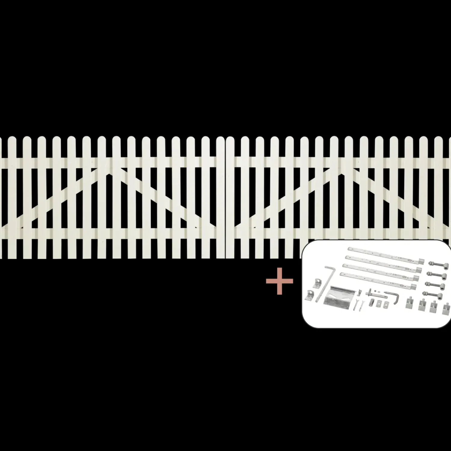 Hot Plus Retro dobbeltlåge inkl. beslag 300x80 cm hvid