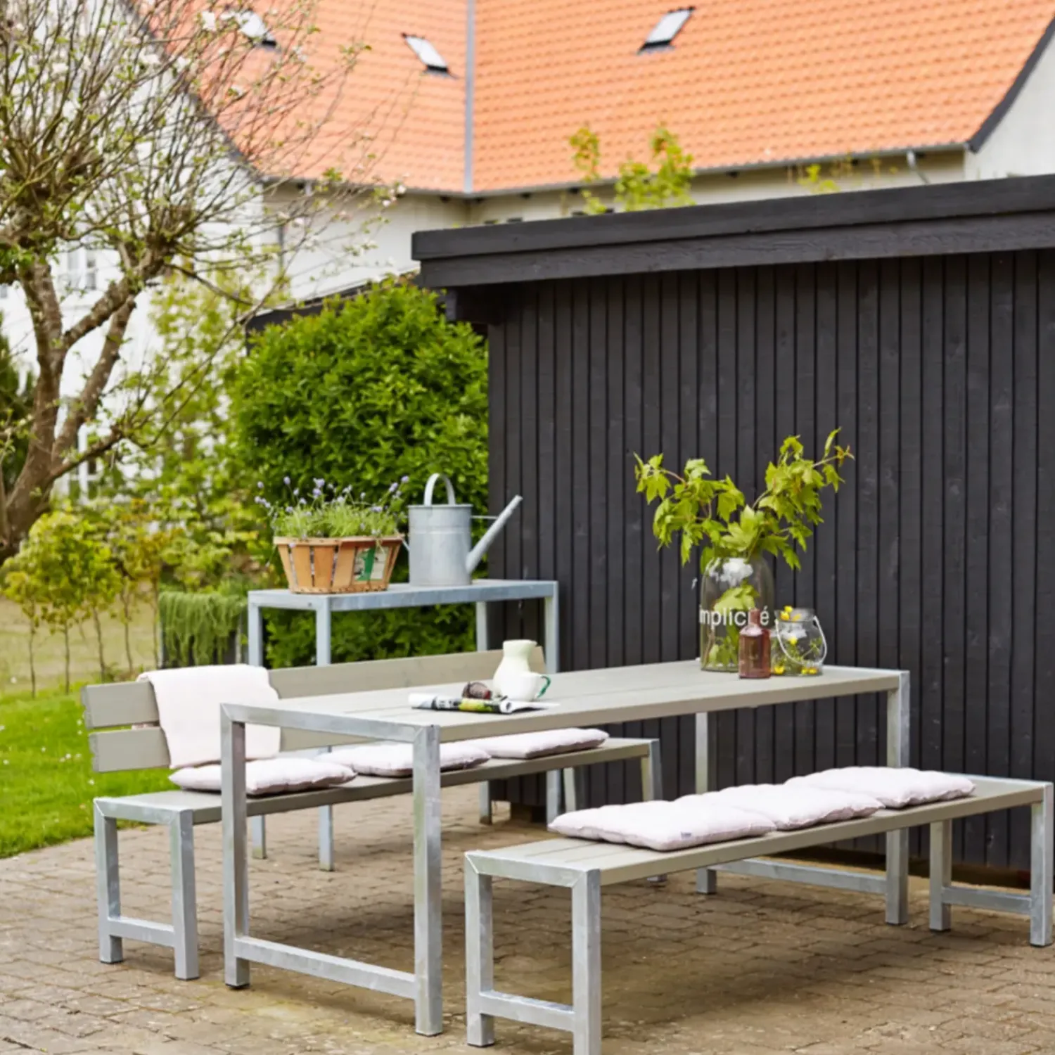 Bord- Og Bænkesæt^Plus Ryglæn til plankebænk 166 cm trykimp