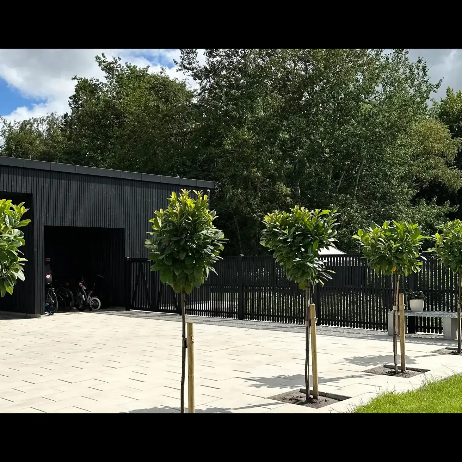 Plus Lamelhegn^Sendai hegn 180x80 cm sort