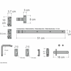 Plus Havelåger^Silence Enkeltlåge inkl. beslag 100x110 cm