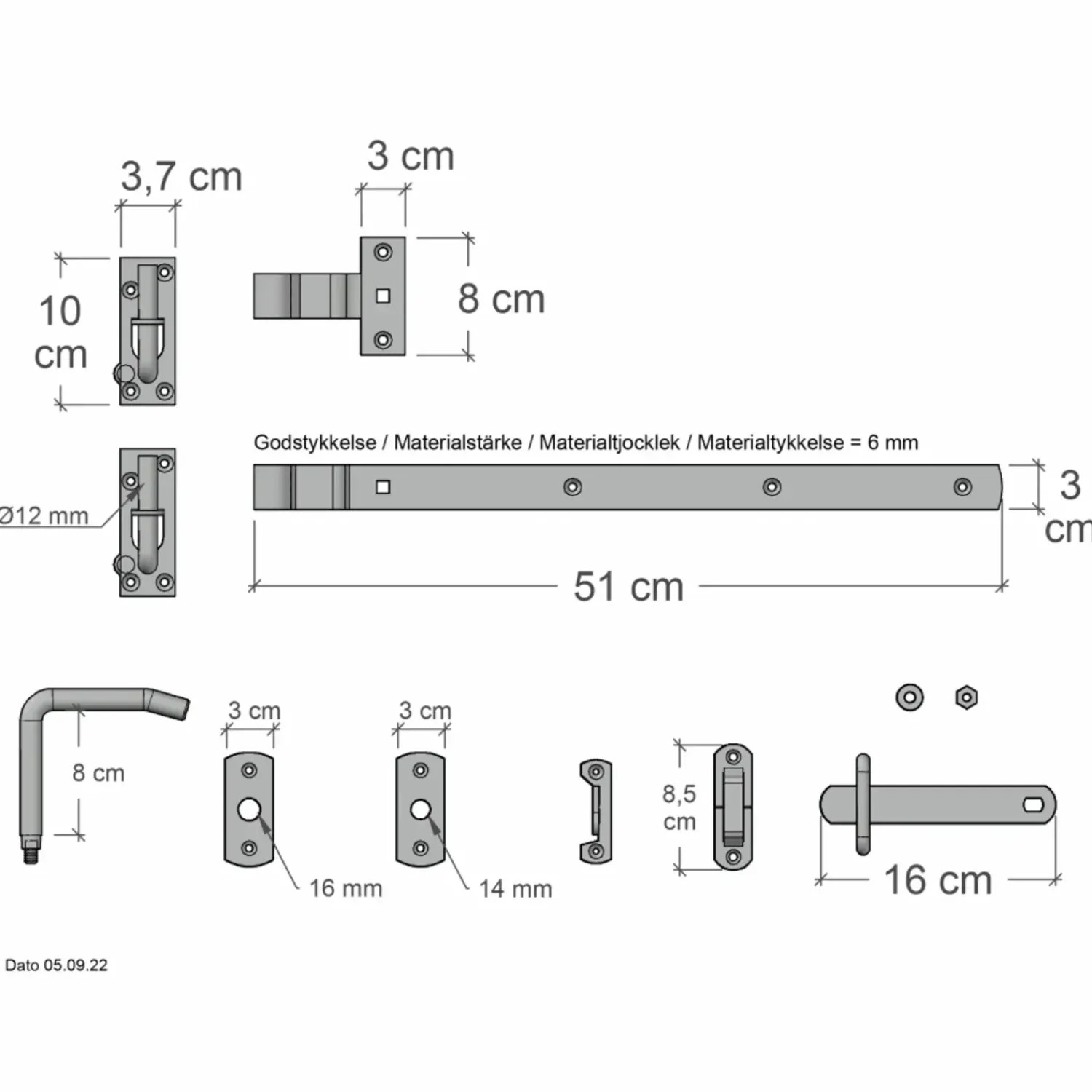 Plus Havelåger^Silence Enkeltlåge inkl. beslag 100x110 cm