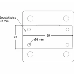New Plus Stålstolpe m/fod til håndliste  4,5x4,5x103,3 cm