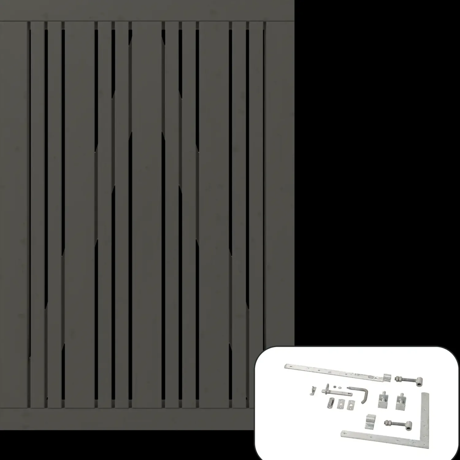 Plus Havelåger^Tangent Enkeltlåge inkl. beslag 95x140 cm umbragrå