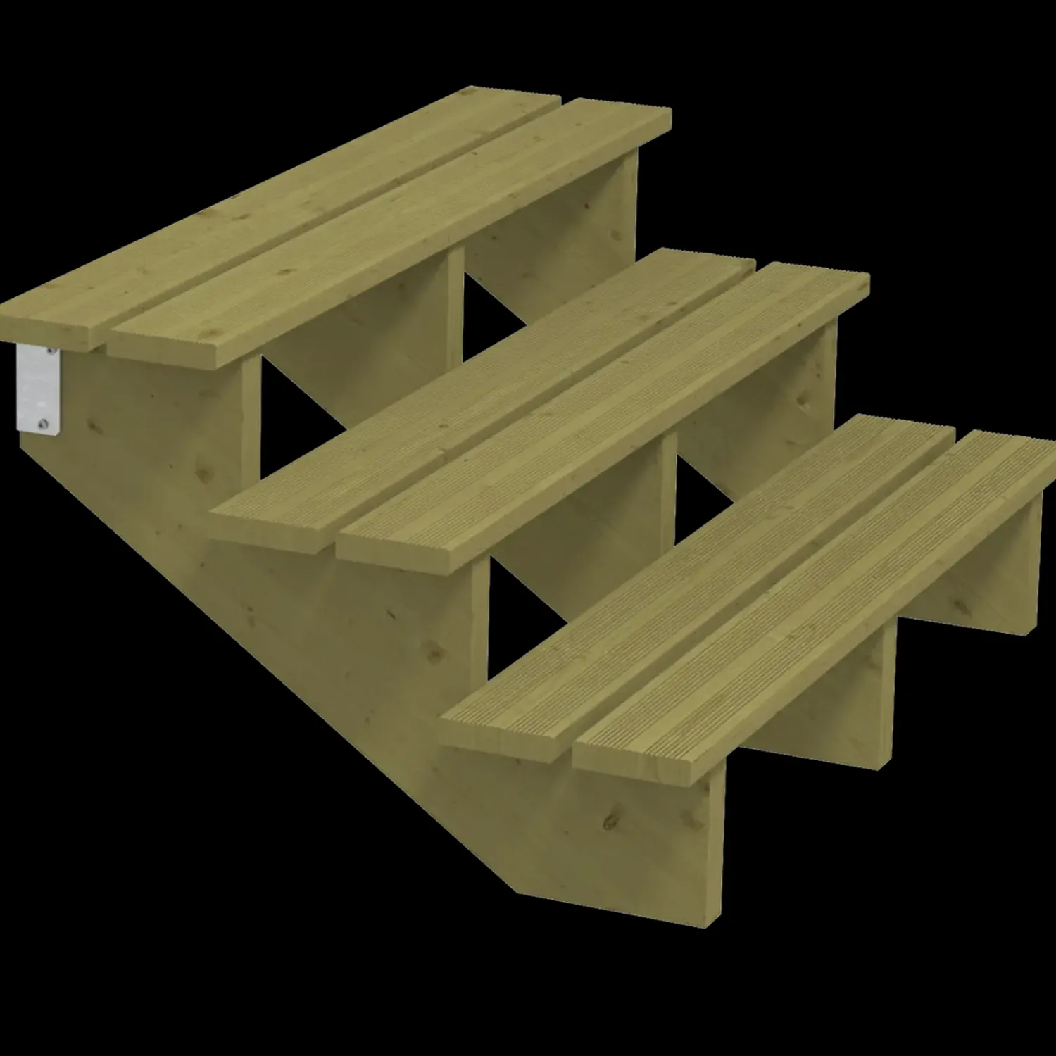 Plus Trapper Og Lemme^Terrassetrappe 3 trin 54x76 cm 34,2° 120 cm