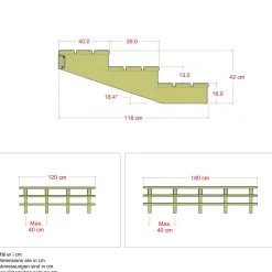 Clearance Plus Terrassetrappe 3 trin  19°  120 cm