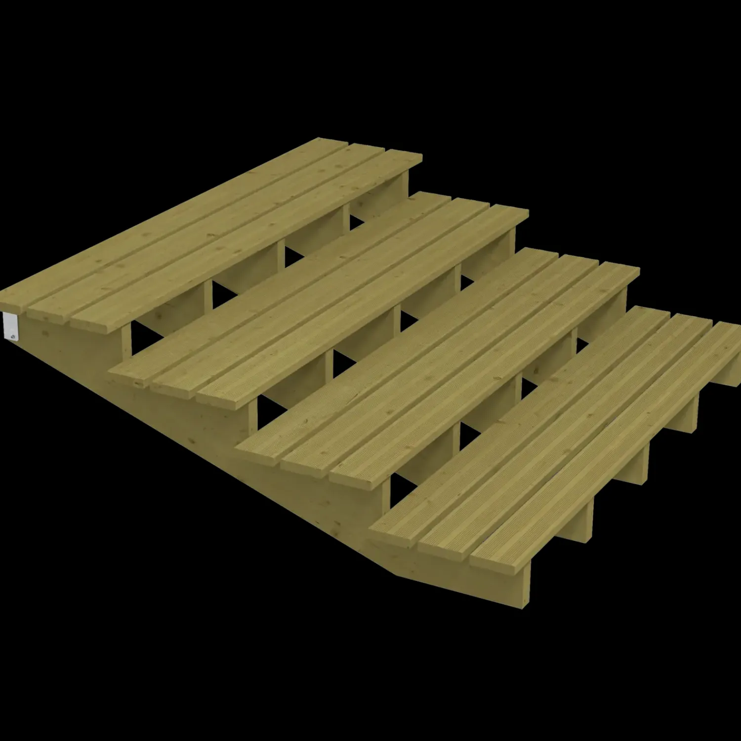 Plus Trapper Og Lemme^Terrassetrappe 4 trin 19° 180 cm