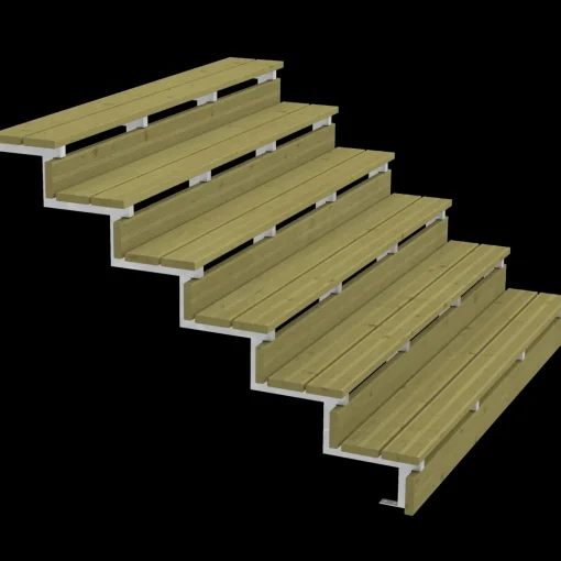 Plus Terrassetrappe 6 trin 105x154 cm 34,2°  180 cm