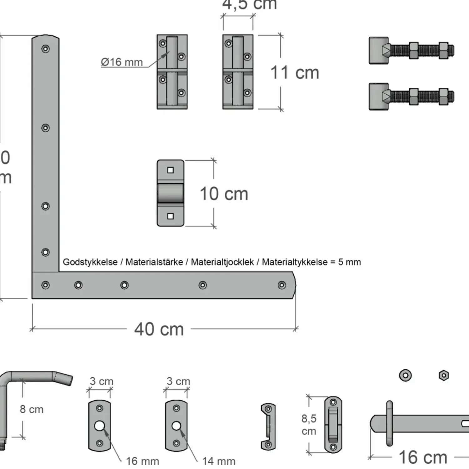 Hot Plus Tokyo Enkeltlåge inkl. beslag 100x90 cm