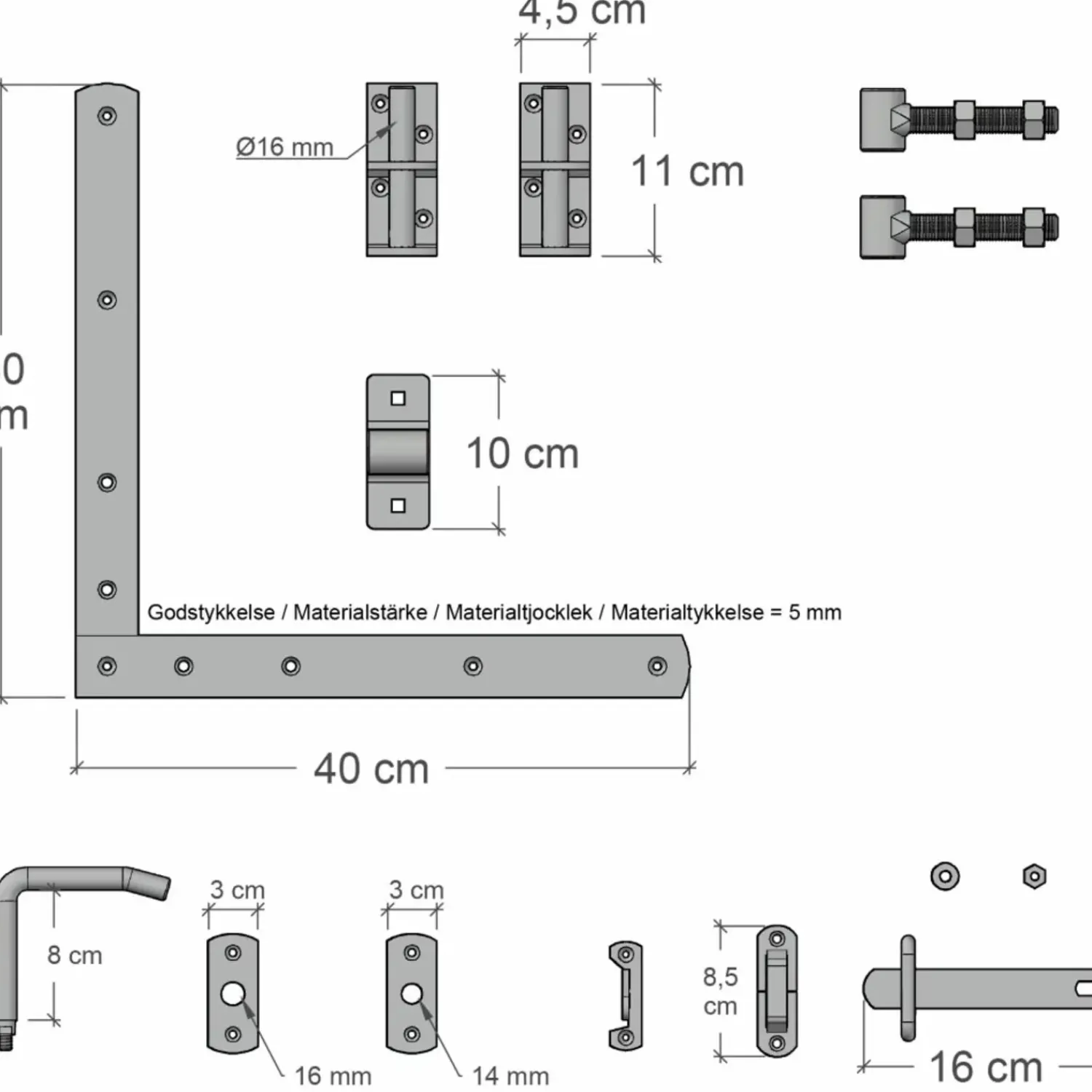 Plus Havelåger^Tokyo Enkeltlåge inkl. beslag 100x140 cm