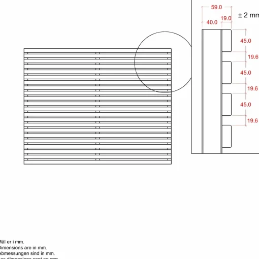 New Plus Tokyo hegn 180×180 cm ThermoWood®