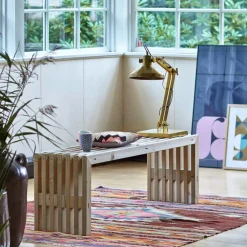 Hot Plus trallebænk rustik, 138x36 cm